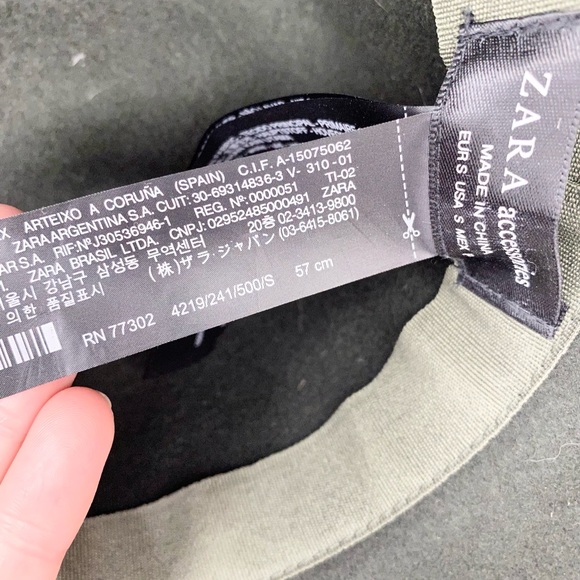 Zara Green Wool Blend Fedora - Picture 10 of 14